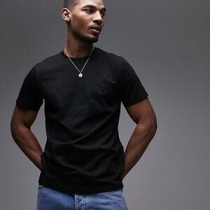 Topman Men's Black Tshirt